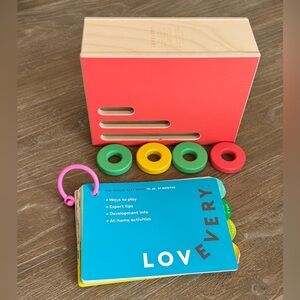 Lovevery Count & Slide Ring Chute Wooden Montessori Toy & Realist Play Guide